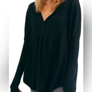 Free People Leo Top Black